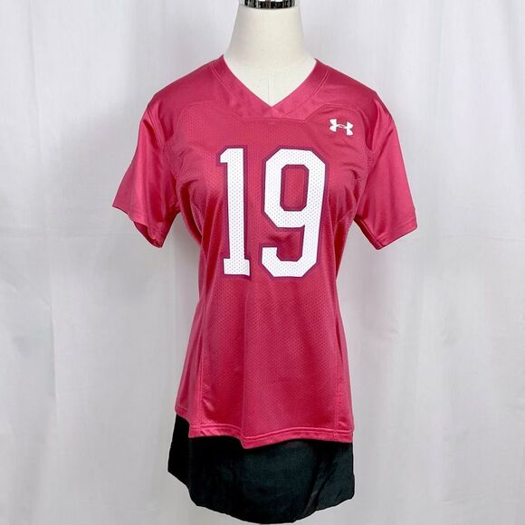 Notre Dame Pink Football Jersey Ladies Sz M Under Armour #19 New Fighting Irish - Picture 1 of 8